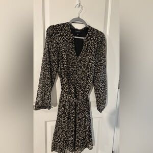 MSK Black and Cream Long Sleeve Dress